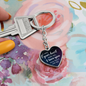 Gift for Her – “I Carry Your Heart With Me” Graphic Heart Keychain