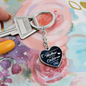 Gift for Mom (from Children) – “The Love Between a Mother and Her Children Is Forever” Graphic Heart Keychain