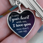 Gift for Her – “I Carry Your Heart With Me” Graphic Heart Keychain
