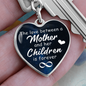 Gift for Mom (from Children) – “The Love Between a Mother and Her Children Is Forever” Graphic Heart Keychain
