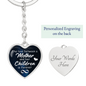 Gift for Mom (from Children) – “The Love Between a Mother and Her Children Is Forever” Graphic Heart Keychain