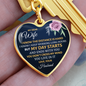 Gift for Wife – “My Dear Wife, I Know the Distance Is Hard” Graphic Heart Keychain