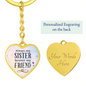 Gift for Sister – “Always My Sister, Forever My Friend” Graphic Heart Keychain