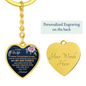 Gift for Wife – “My Dear Wife, I Know the Distance Is Hard” Graphic Heart Keychain