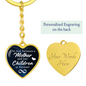 Gift for Mom (from Children) – “The Love Between a Mother and Her Children Is Forever” Graphic Heart Keychain