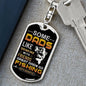 “Some Dads Like Drinking With Friends, Great Dads Go Fishing With Their Daughters” Graphic Dog Tag Keychain  - Gift for Dad