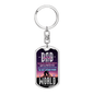 “The One Who Will Always Make You Feel Safe & Protected…” Graphic Dog Tag Keychain - Gift for Dad