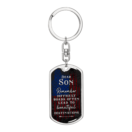 Someone Said Gift dog tag necklace keychain with inspirational message gift for mom and son