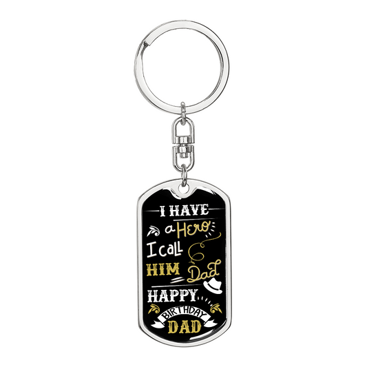 Someone Said Gift dog tag keychain with happy birthday dad message gift idea for a dad