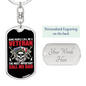 "Some people call me a veteran..." Engraved Graphic Dog Tag Keychain Gift For Veteran Dad