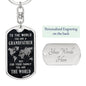 Dog tag necklace keychain gift to grandpa with grandfather quote and customizable engraving