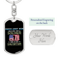 Gift for Daughter "She is Not Just a Soldier, She is My Daughter…" Engraved Graphic Dog Tag Keychain