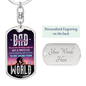 “The One Who Will Always Make You Feel Safe & Protected…” Graphic Dog Tag Keychain - Gift for Dad