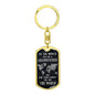Gold dog tag keychain with world map and grandfather message gift to grandpa by Someone Said Gift