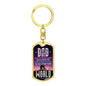 “The One Who Will Always Make You Feel Safe & Protected…” Graphic Dog Tag Keychain - Gift for Dad
