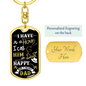 “I Have a Hero, I Call Him Dad – Happy Birthday Dad” Graphic Dog Tag Keychain - Gift for Dad