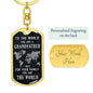 Gold dog tag necklace keychain with grandfather message and personalized engraving back gift to grandpa