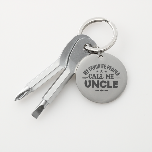 Gift for Uncle – “My Favorite People Call Me Uncle” Engraved Screwdriver Keychain Set