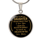 Gift for Daughter (from Mom) – “Never Forget That I Love You” Luxury Circle Pendant Necklace