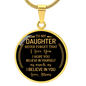 Gift for Daughter (from Mom) – “Never Forget That I Love You” Luxury Circle Pendant Necklace