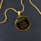 Gift for Daughter (from Mom) – “Never Forget That I Love You” Luxury Circle Pendant Necklace