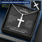 Gift for Grandfather "I will always be your little grandson..." Engraved Artisan Cross Necklace