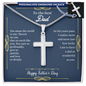 Gift for Father's Day "There's no one else on earth like you…" Engraved Artisan Cross Necklace