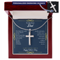 Gift for Father's Day "There's no one else on earth like you…" Engraved Artisan Cross Necklace