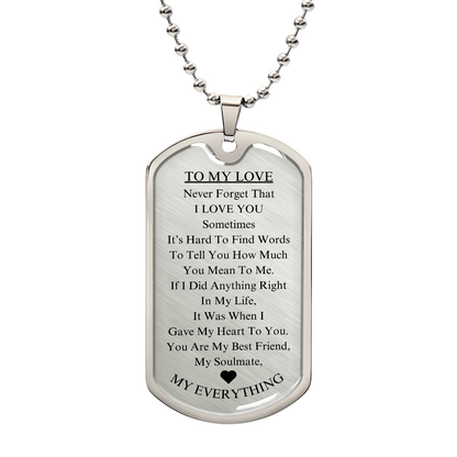 *To My Love: Luxury Military Chain Gift for Husband, Wife, Boyfriend, or Girlfriend