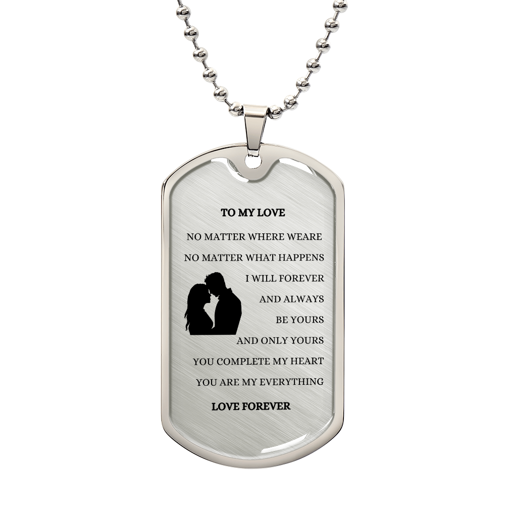 *To My Love: Luxury Military Chain Gift for Husband, Wife, Boyfriend, or Girlfriend