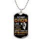 “Some Dads Like Drinking With Friends, Great Dads Go Fishing With Their Daughters” Dog Tag Necklace  - Gift for Dad