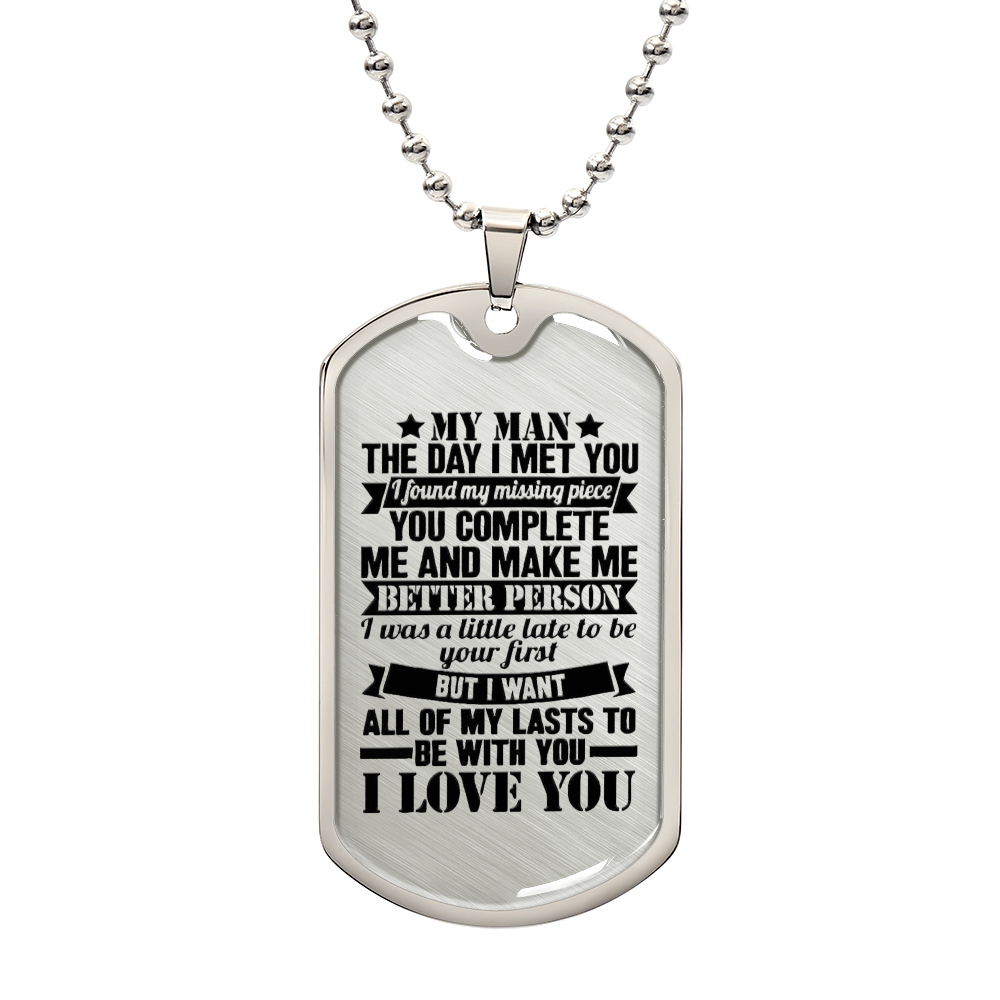 *To My Love: Luxury Military Chain Gift for Husband, Boyfriend