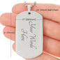 Gift for Dad (from Daughter) – “Behind Every Great Daughter” Engraved Dog Tag Necklace