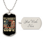 Gift for Wife "My favorite veteran is my Wife..." Engraved Graphic Dog Tag Necklace