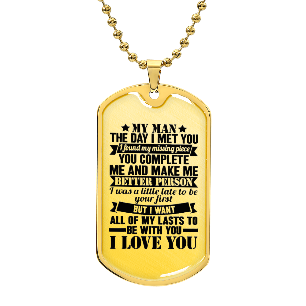 *To My Love: Luxury Military Chain Gift for Husband, Boyfriend