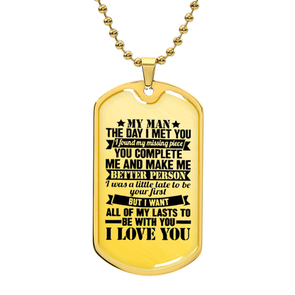 *To My Love: Luxury Military Chain Gift for Husband, Boyfriend