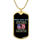 Gift for Daughter "She is not just a soldier, She is my Daughter..." Engraved Graphic Dog Tag Necklace