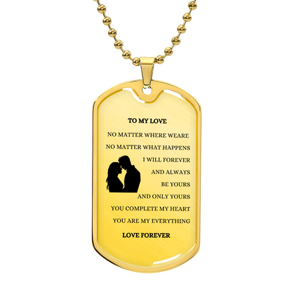 *To My Love: Luxury Military Chain Gift for Husband, Wife, Boyfriend, or Girlfriend