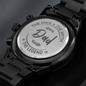 Gift for Dad "Dad... The Man, The Myth, The Legend..." Engraved Design Black Chronograph Watch
