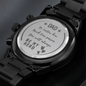 Gift for Dad "You will always be my HERO..." Engraved Design Black Chronograph Watch