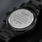 Gift for Dad – “You Will Always Be My Hero” Black Chronograph Watch
