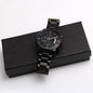 Gift for Dad "You will always be my HERO..." Engraved Design Black Chronograph Watch