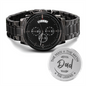 Gift for Dad "Dad... The Man, The Myth, The Legend..." Engraved Design Black Chronograph Watch