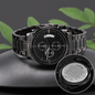 Gift for Dad "As I Grow Older, I Realize Just How Lucky I Am to Have a Dad Like You...." Engraved Design Black Chronograph Watch