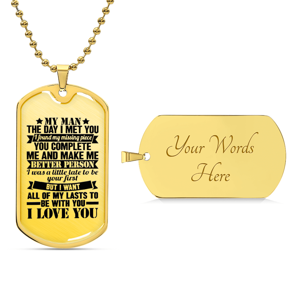 *To My Love: Luxury Military Chain Gift for Husband, Boyfriend