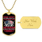 "There aren't many things I love more than veteran, but one of them is being a dad. ..." Engraved Graphic Dog Tag Necklace Gift For Veteran Dad - Someone Said Gift