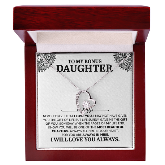 Gift for Daughter‑in‑Law (from Mom) – “You Are One of My Most Beautiful Chapters” Forever Love Necklace