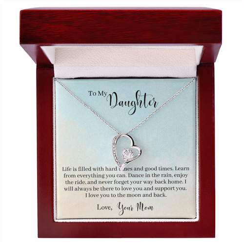 Gift for Daughter (from Mom) – “I Love You to the Moon and Back” Forever Love Necklace