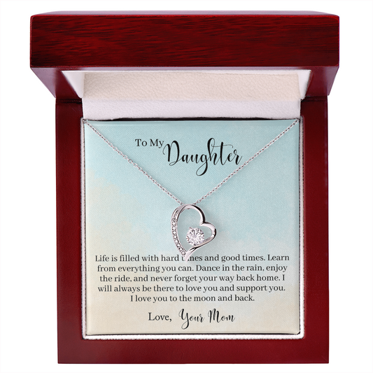 Gift for Daughter (from Mom) – “I Love You to the Moon and Back” Forever Love Necklace