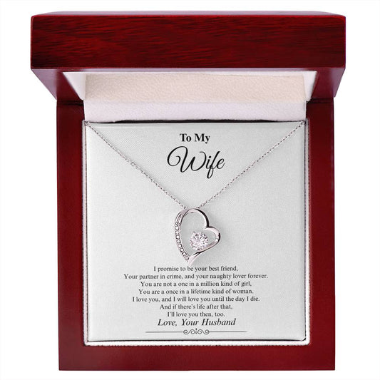 Gift for Wife – “I Promise to Be Your Partner in Crime” Forever Love Necklace